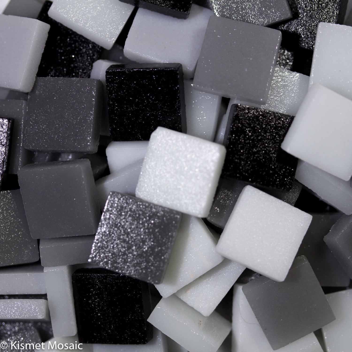 12mm White Gray Black Mosaic Tile