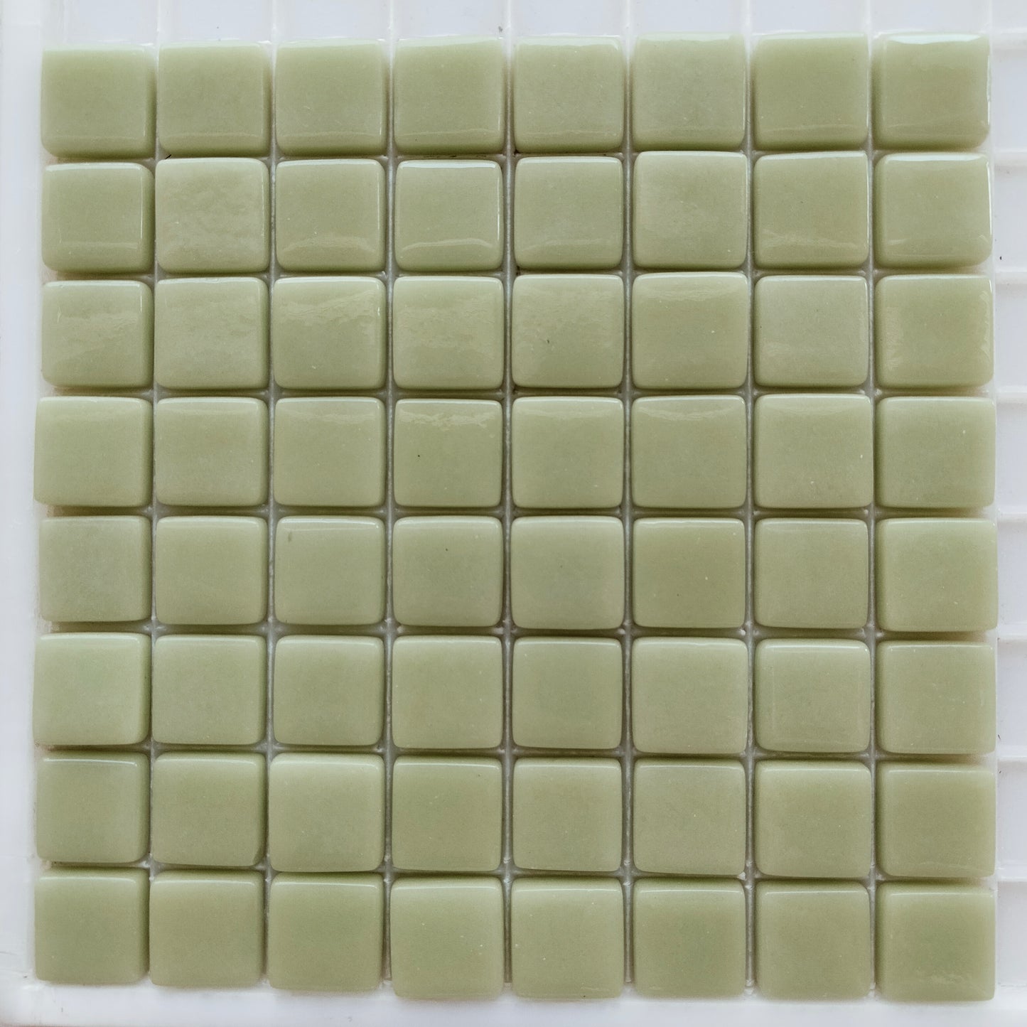 pale green, apple green, 12mm tile, recycled glass, square tile