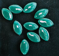 Deep Green Glass Leaves