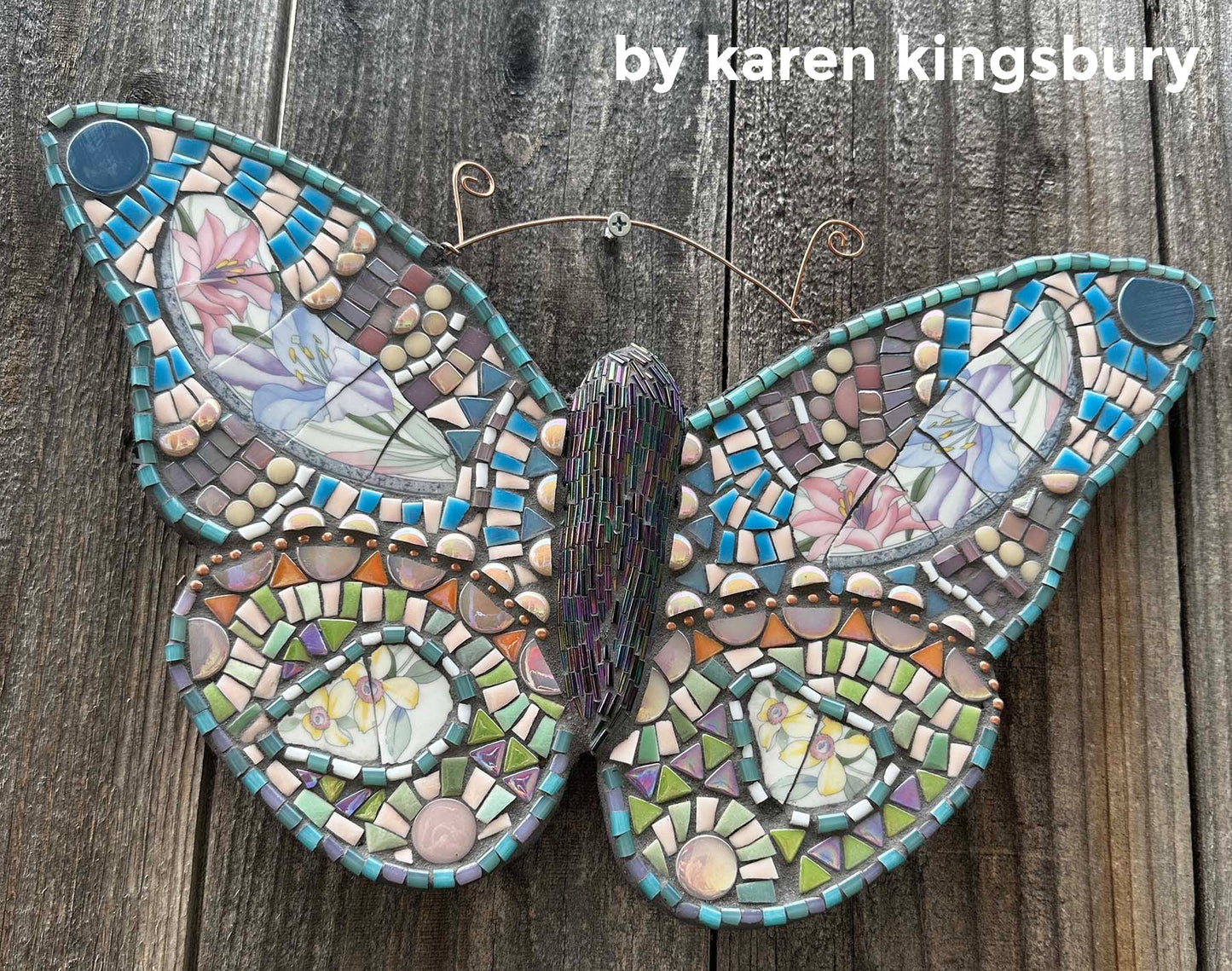 Butterfly 14" Mosaic Backer (pre-drilled for hangable & 2 stakeable kits) 1/2" thick