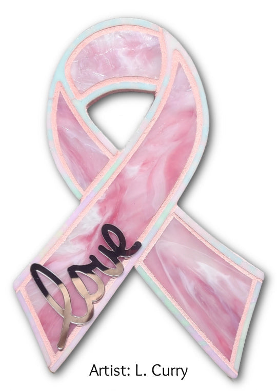 Awareness Ribbon 12" Mosaic Backer (pre-drilled for hangable & stakeable kits) 1/2"