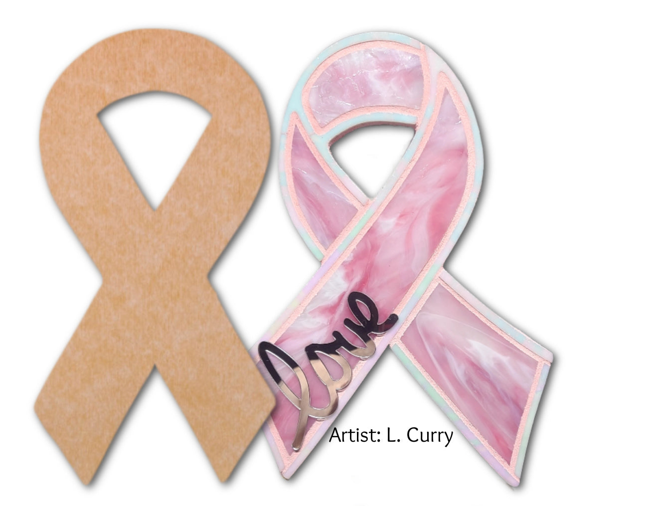 Awareness Ribbon 12" Mosaic Backer (pre-drilled for hangable & stakeable kits) 1/2"