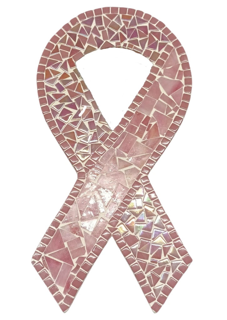 Awareness Ribbon 12" Mosaic Backer (pre-drilled for hangable & stakeable kits) 1/2"