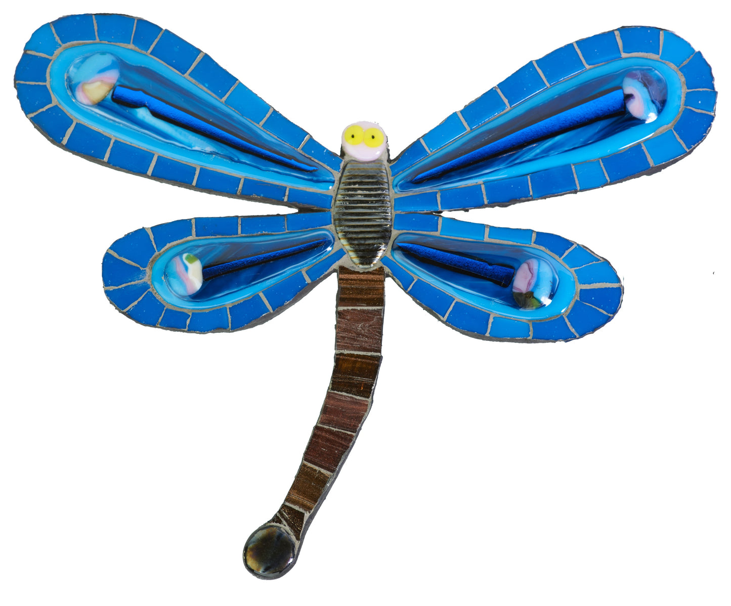 Dragonfly Mosaic Backer (pre-drilled for hangable & stakeable kits)