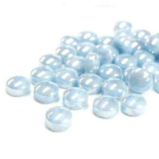 Sky Blue Iridized round tiles