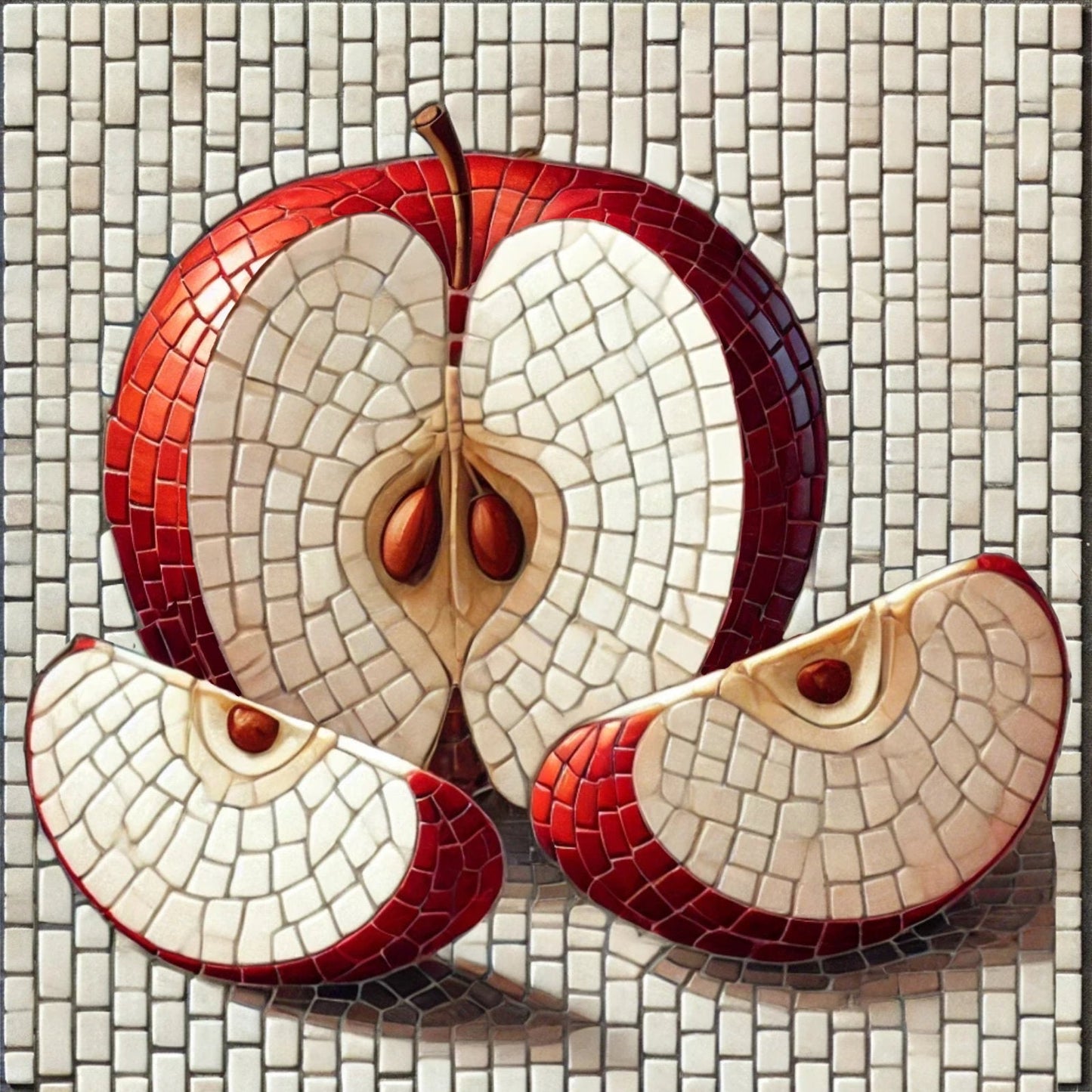 Apple Slices with Pattern 8"x8"