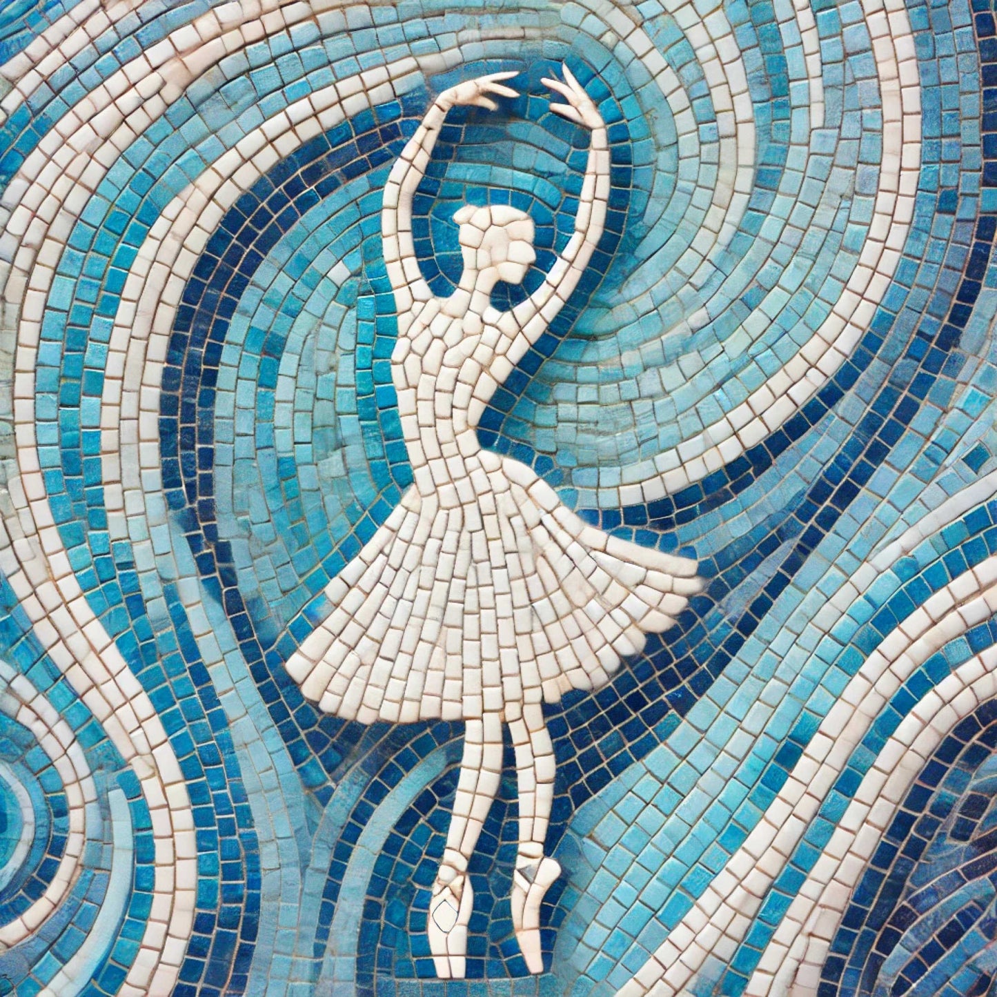 Ballerina with Pattern 12" x 12"  (pre-drilled for hanging kit)