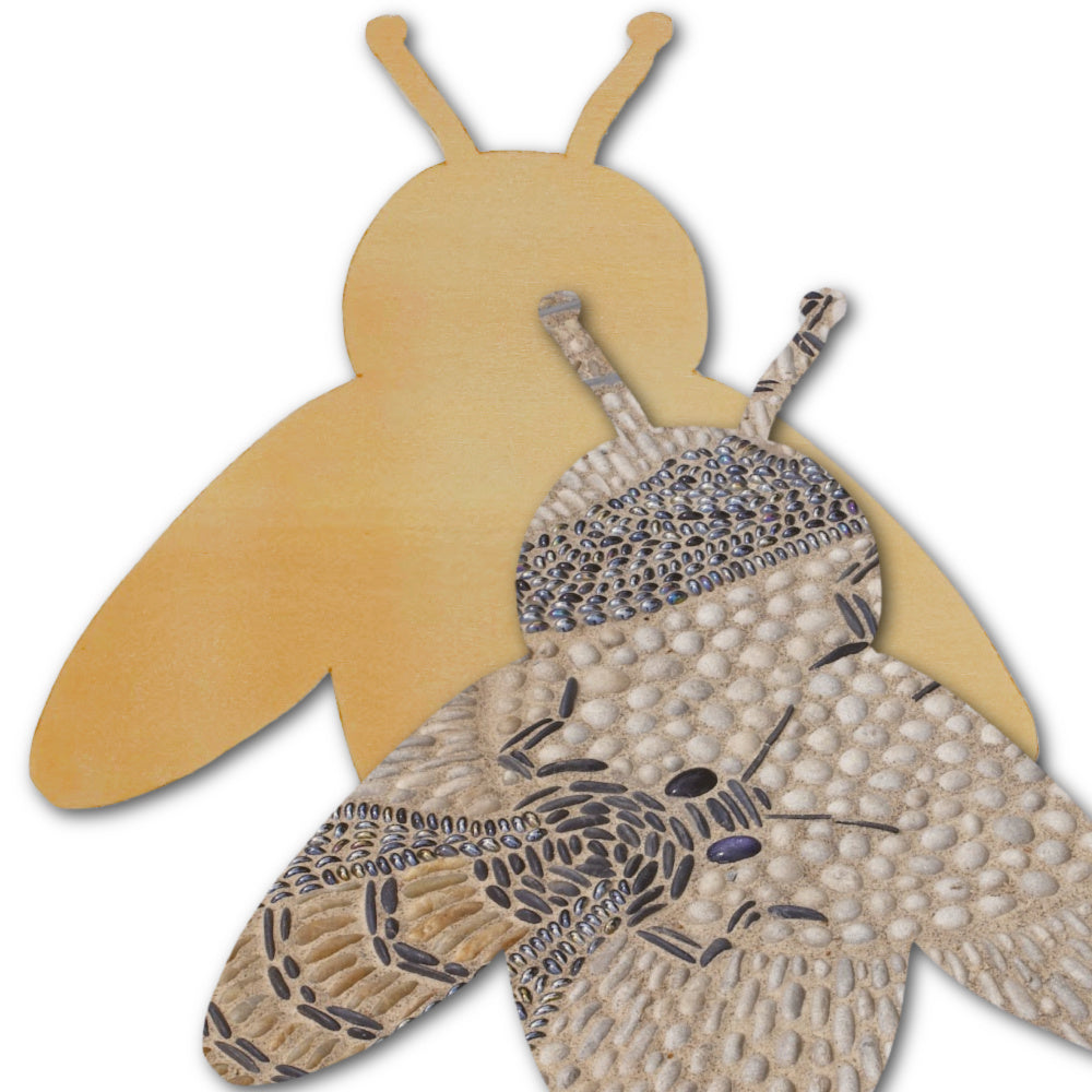 Bee Mosaic Backer (pre-drilled for hangable & stakeable kit)