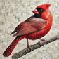 Cardinal with Pattern 14" x 14"  (pre-drilled for hanging kit)