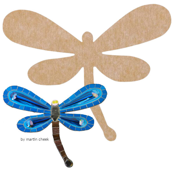 Dragonfly Mosaic Backer (pre-drilled for hangable & stakeable kits)