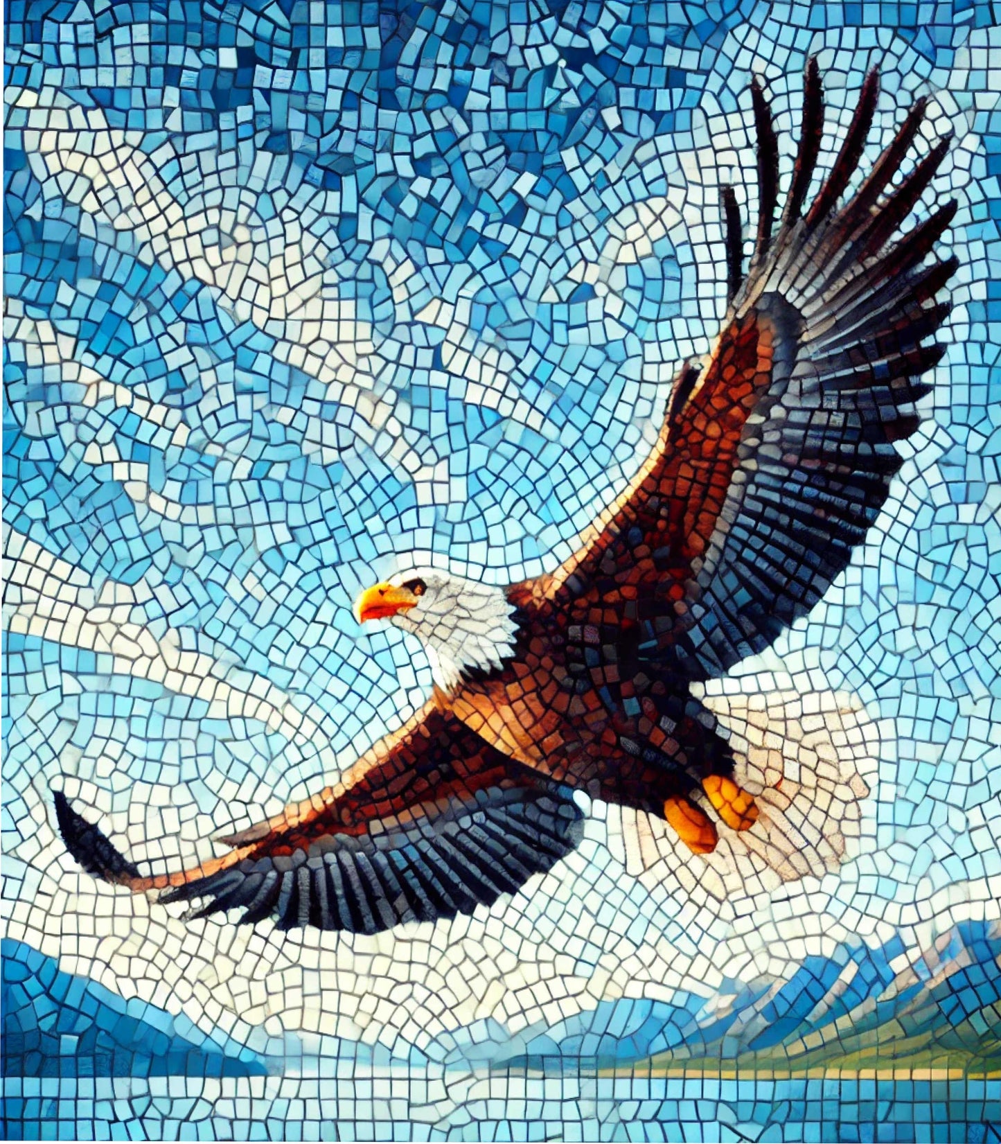 Eagle 14"x16" with Pattern (pre-drilled for hanging kit)