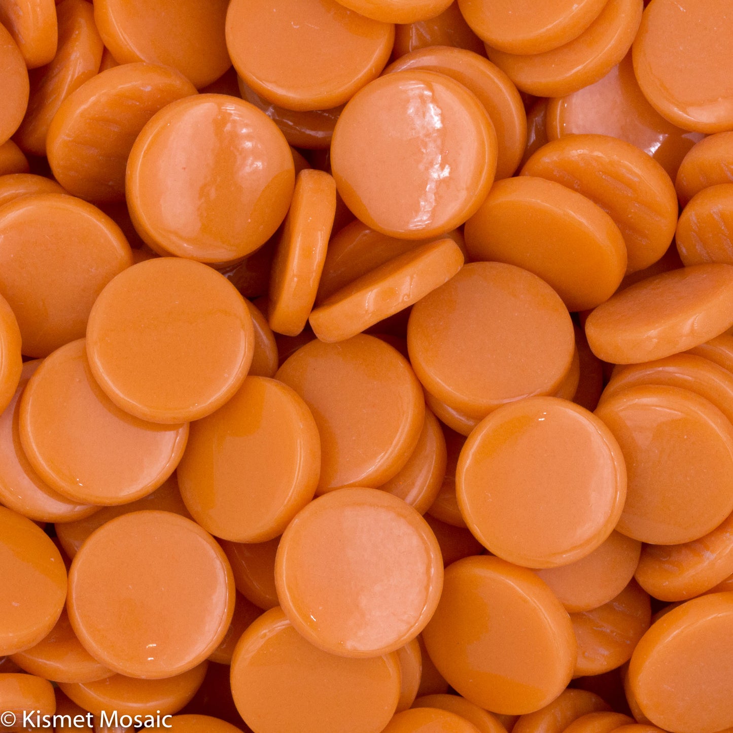 2104-g - Tangerine - Gloss Penny Rounds, PennyRoundGloss tile - Kismet Mosaic - mosaic supplies