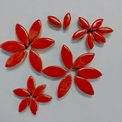 red ceramic petal tiles 1 oz