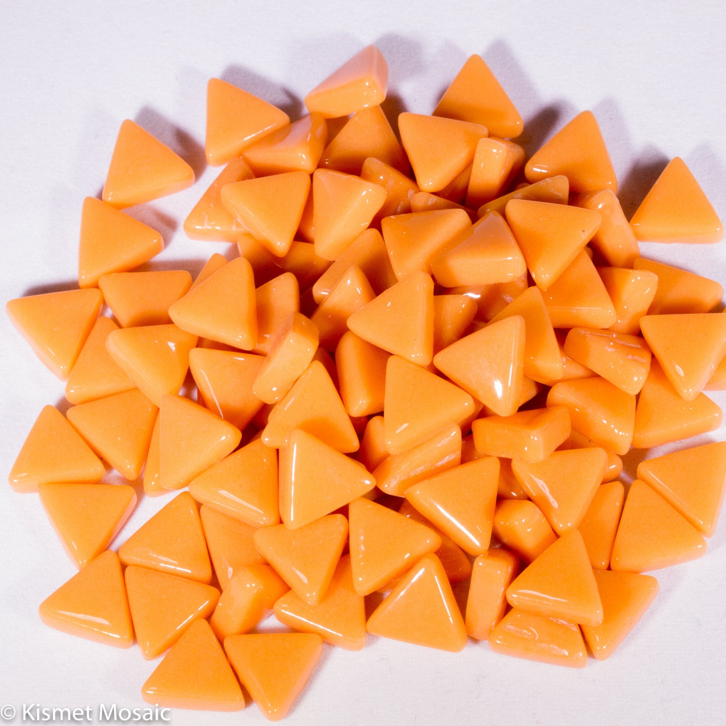 7104-g - Tangerine Triangle, TriangleGloss tile - Kismet Mosaic - mosaic supplies