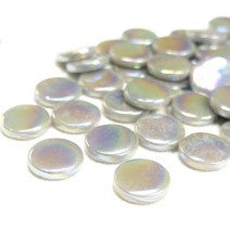 245-i - Graphite - Iridescent, PennyRoundIrid tile - Kismet Mosaic - mosaic supplies