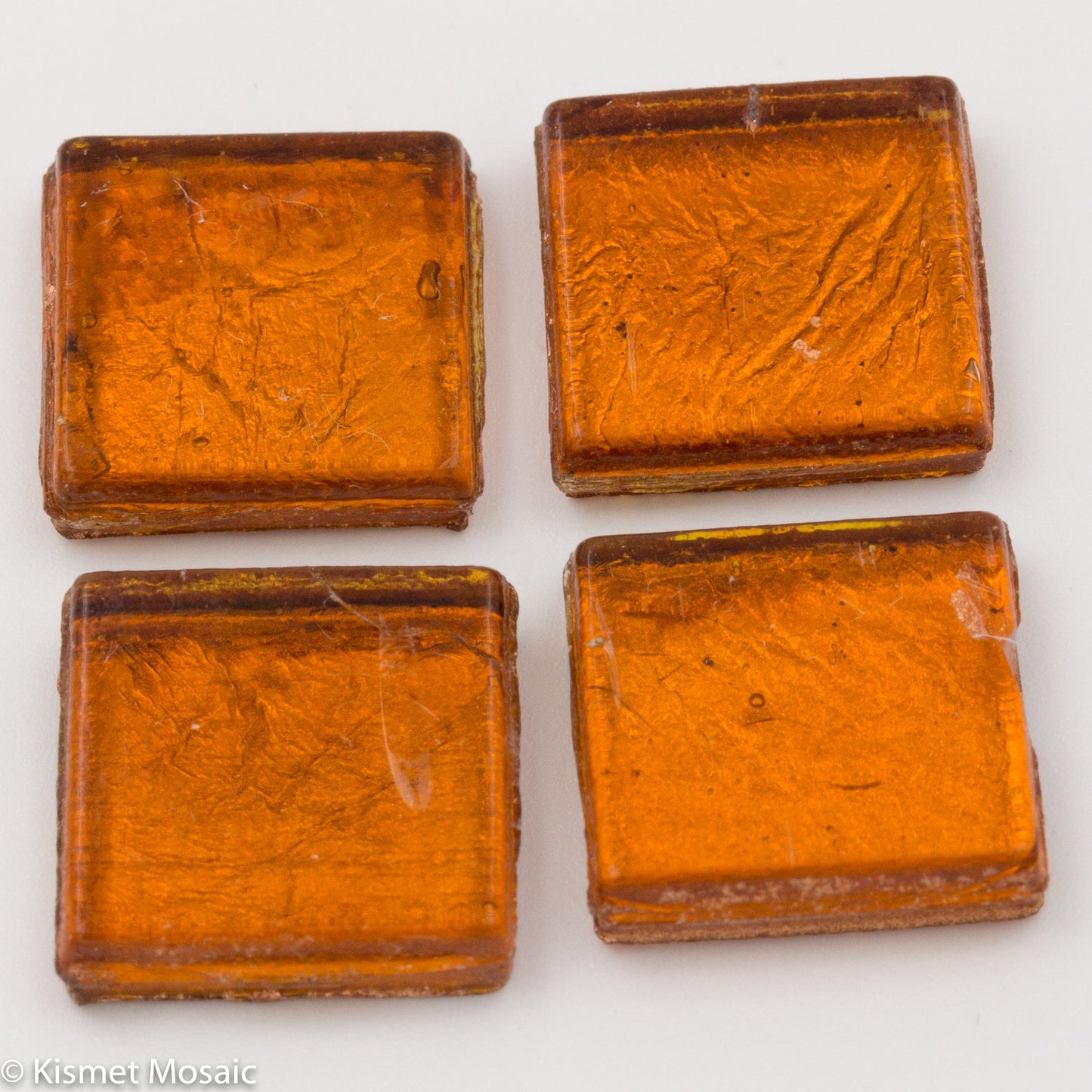 FL16 - Amber, 15mmFoil tile - Kismet Mosaic - mosaic supplies