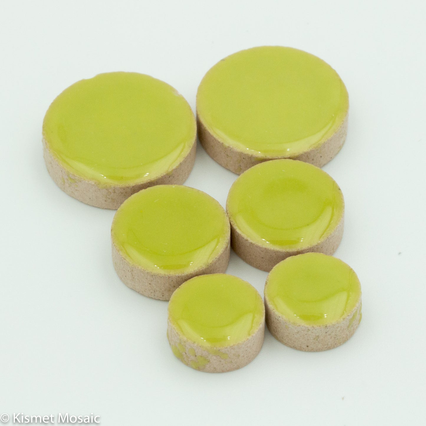 cr-Apple Green Round, CeramicRound tile - Kismet Mosaic - mosaic supplies