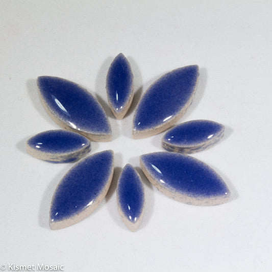 cp-Blue Ellipse/Petal, CeramicPetals tile - Kismet Mosaic - mosaic supplies