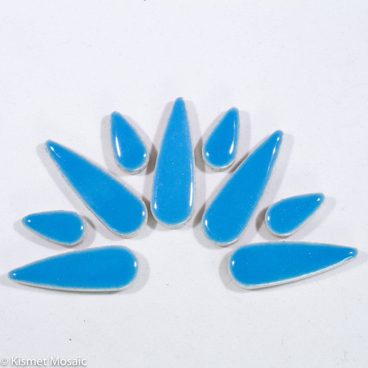 ct-Cyan Teardrops, CeramicTeardrops tile - Kismet Mosaic - mosaic supplies