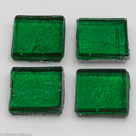 FL11 - Emerald, 15mmFoil tile - Kismet Mosaic - mosaic supplies