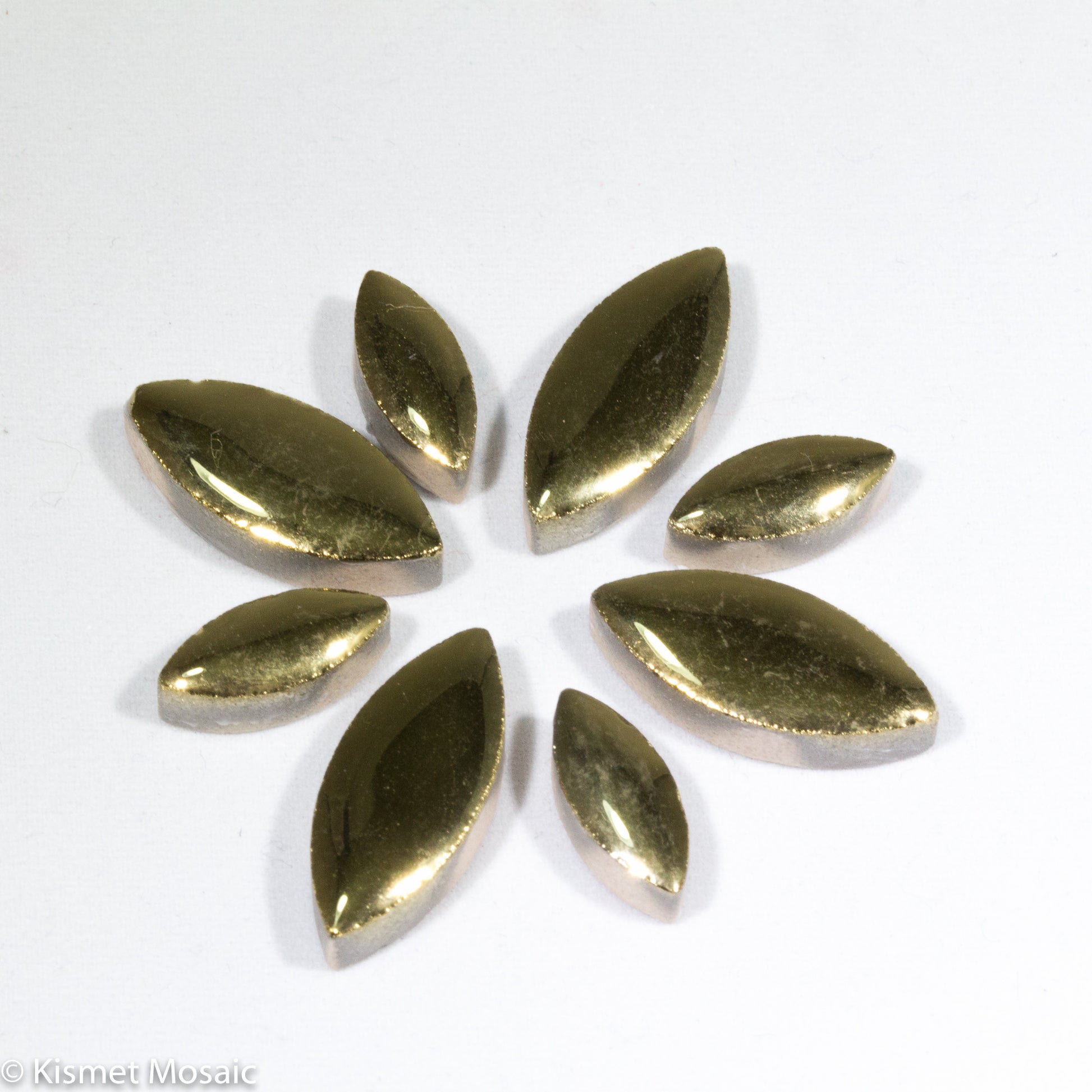 cp-Gold Ellipse/Petal, CeramicPetals tile - Kismet Mosaic - mosaic supplies