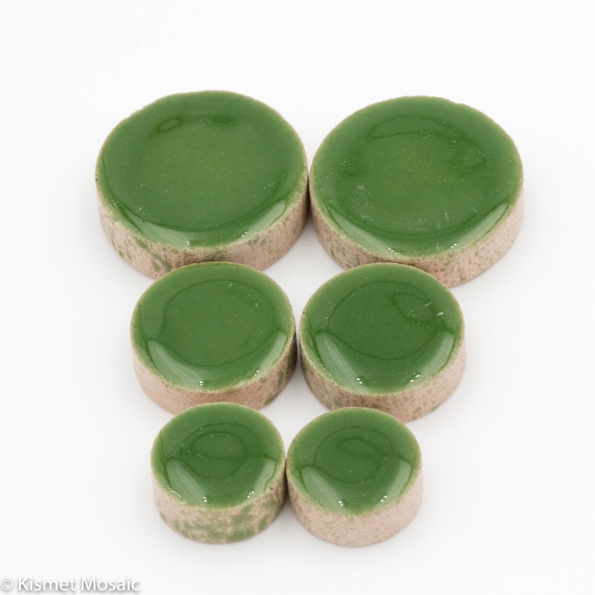 cr-Green Round, CeramicRound tile - Kismet Mosaic - mosaic supplies