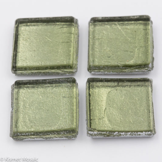 FL10 - Light Sage, 15mmFoil tile - Kismet Mosaic - mosaic supplies