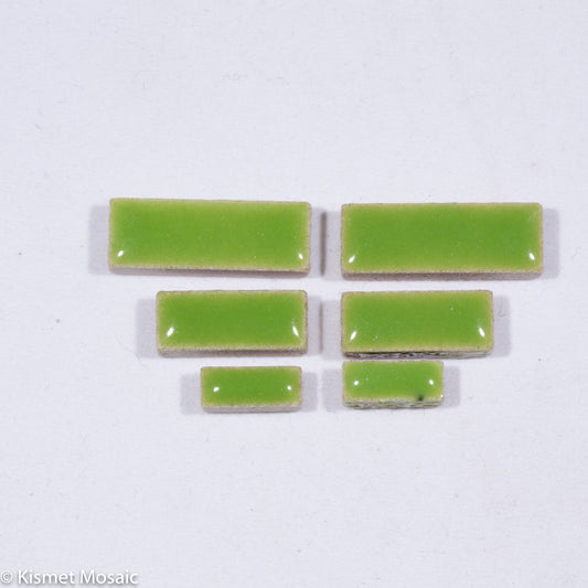 c-Lime Green Rectangles, CeramicRectangles tile - Kismet Mosaic - mosaic supplies