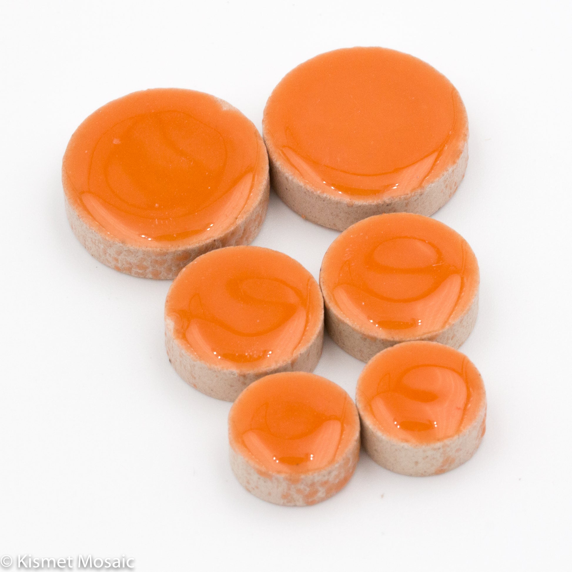 cr-Orange Round, CeramicRound tile - Kismet Mosaic - mosaic supplies