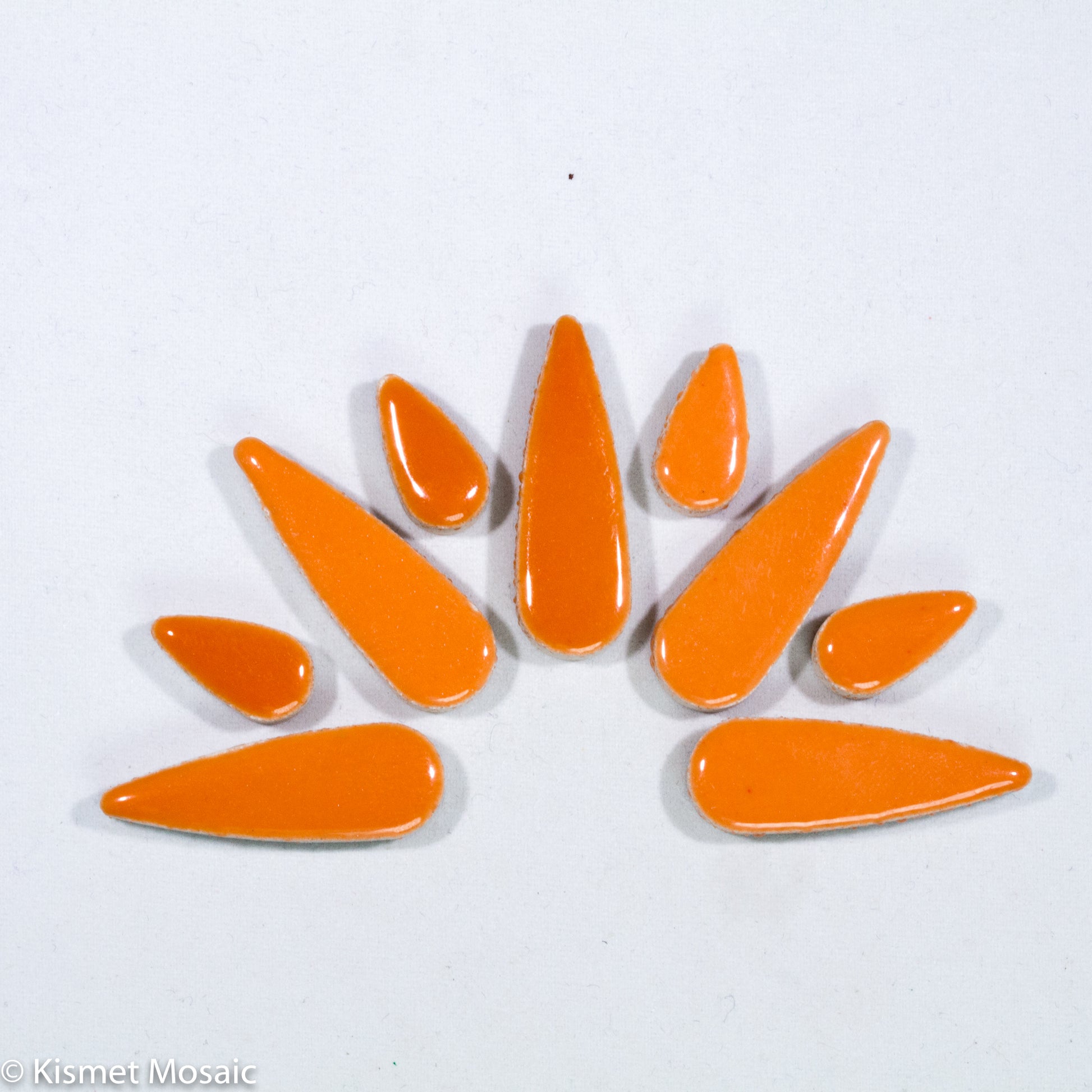 ct-Orange Teardrops, CeramicTeardrops tile - Kismet Mosaic - mosaic supplies