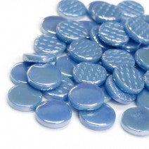 265-i - Surf Blue - Iridescent, PennyRoundIrid tile - Kismet Mosaic - mosaic supplies