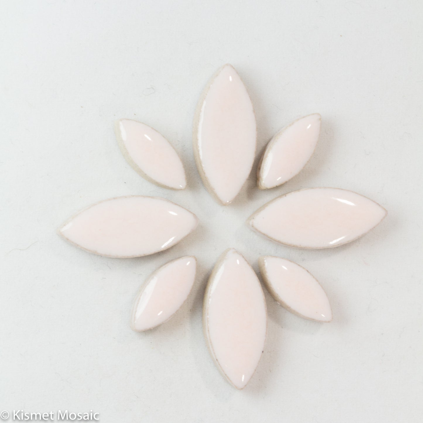 cp-Blush Ellipse/Petal, CeramicPetals tile - Kismet Mosaic - mosaic supplies