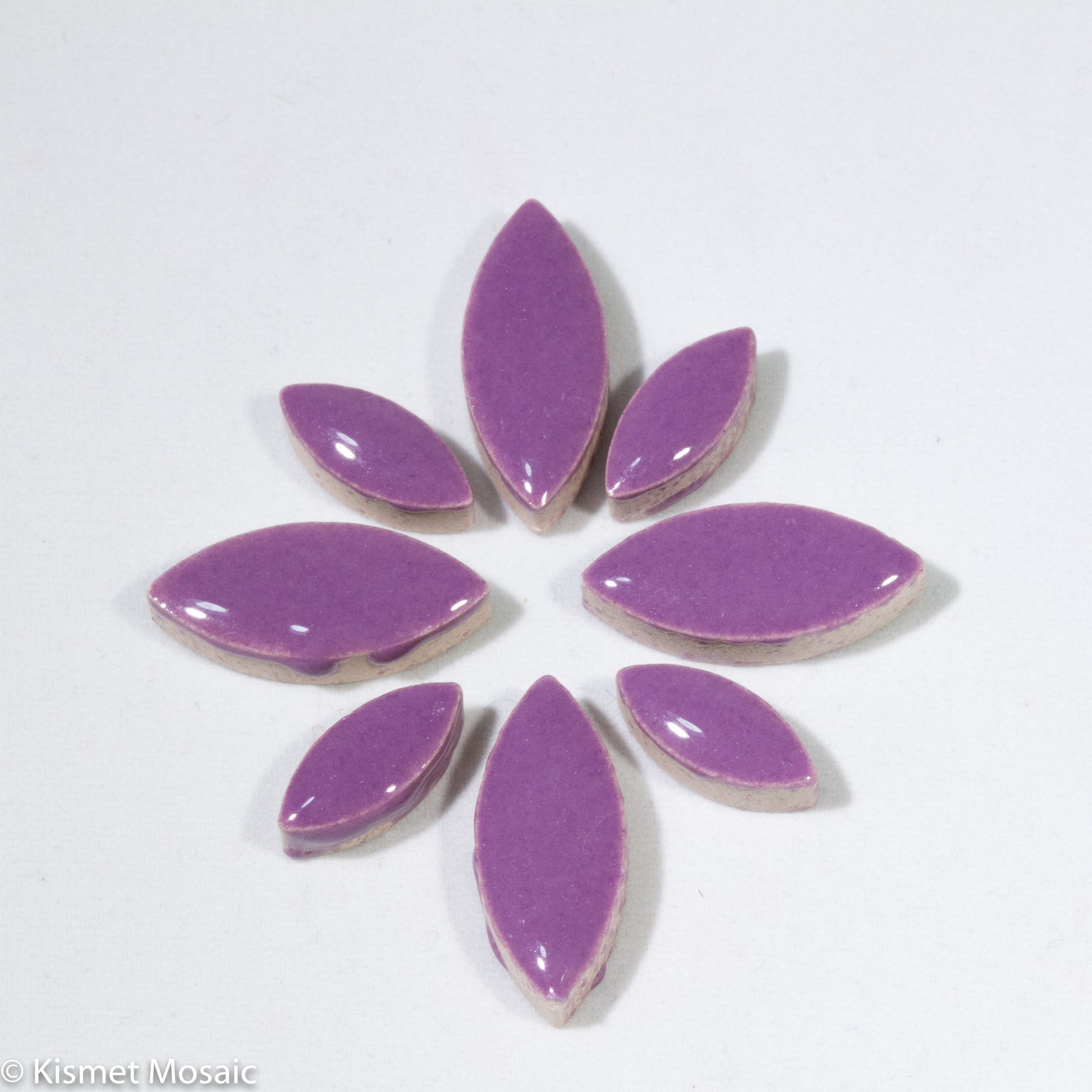 cp-Purple Ellipse/Petal, CeramicPetals tile - Kismet Mosaic - mosaic supplies