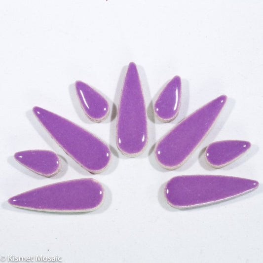 ct-Purple Teardrops, CeramicTeardrops tile - Kismet Mosaic - mosaic supplies