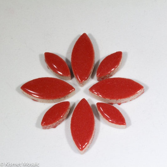 cp-Red Ellipse/Petal, CeramicPetals tile - Kismet Mosaic - mosaic supplies