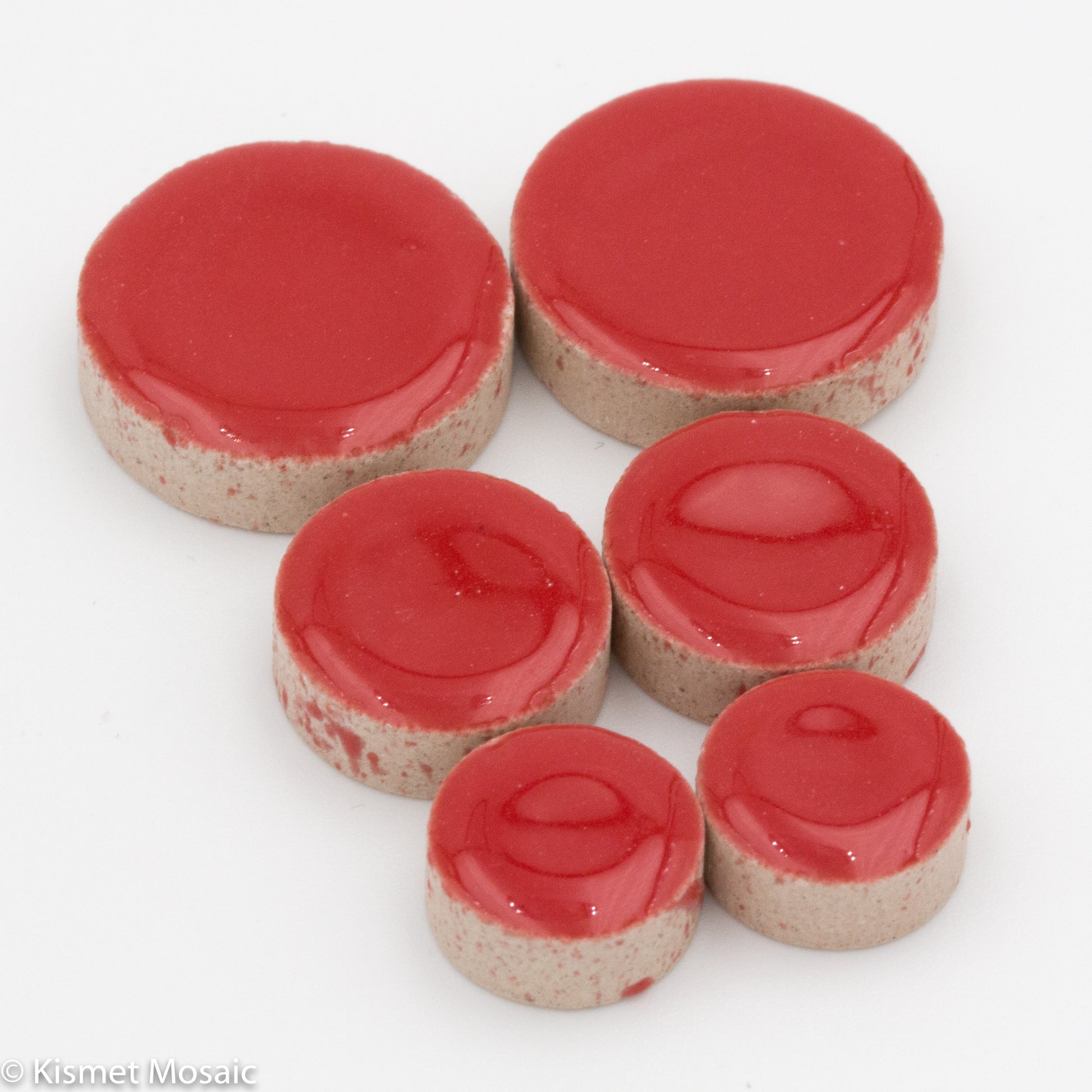 cr-Red Round, CeramicRound tile - Kismet Mosaic - mosaic supplies