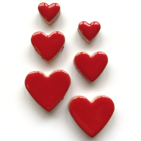 cha-Ceramic Charms-Red Hearts