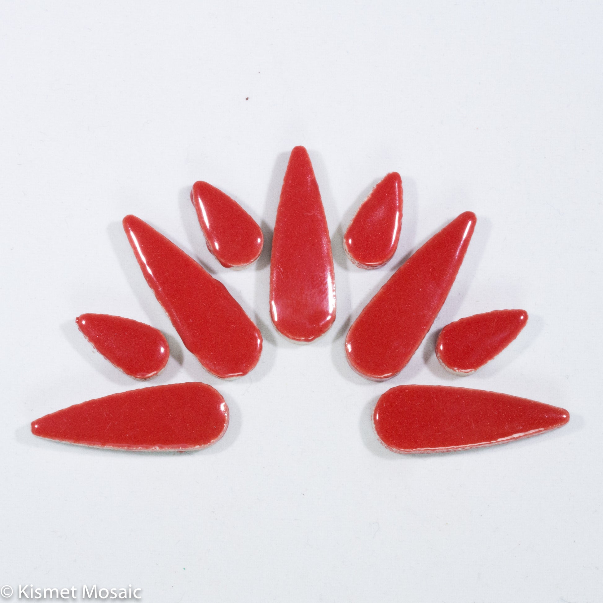 ct-Red Teardrops, CeramicTeardrops tile - Kismet Mosaic - mosaic supplies