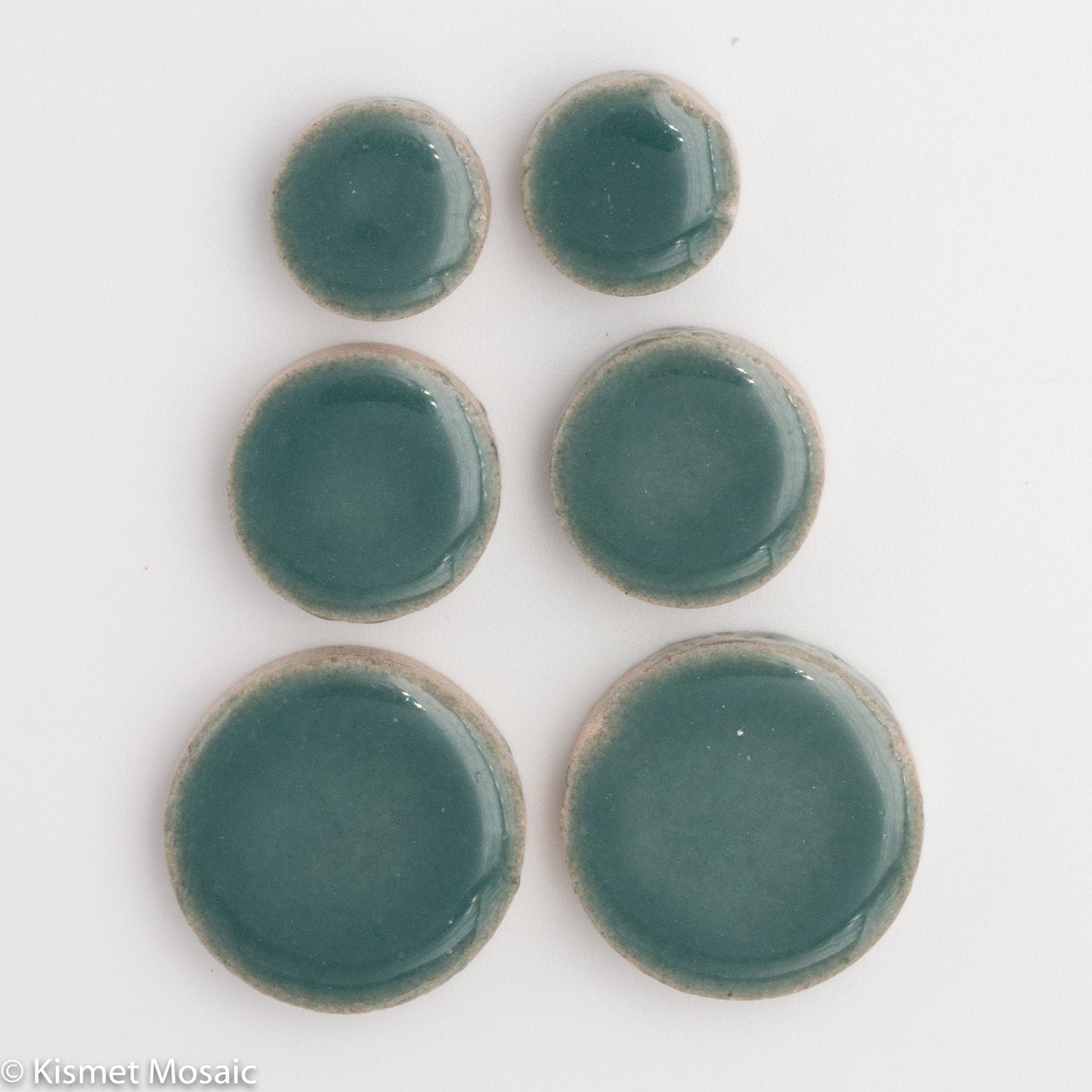 cr-Teal Round, CeramicRound tile - Kismet Mosaic - mosaic supplies