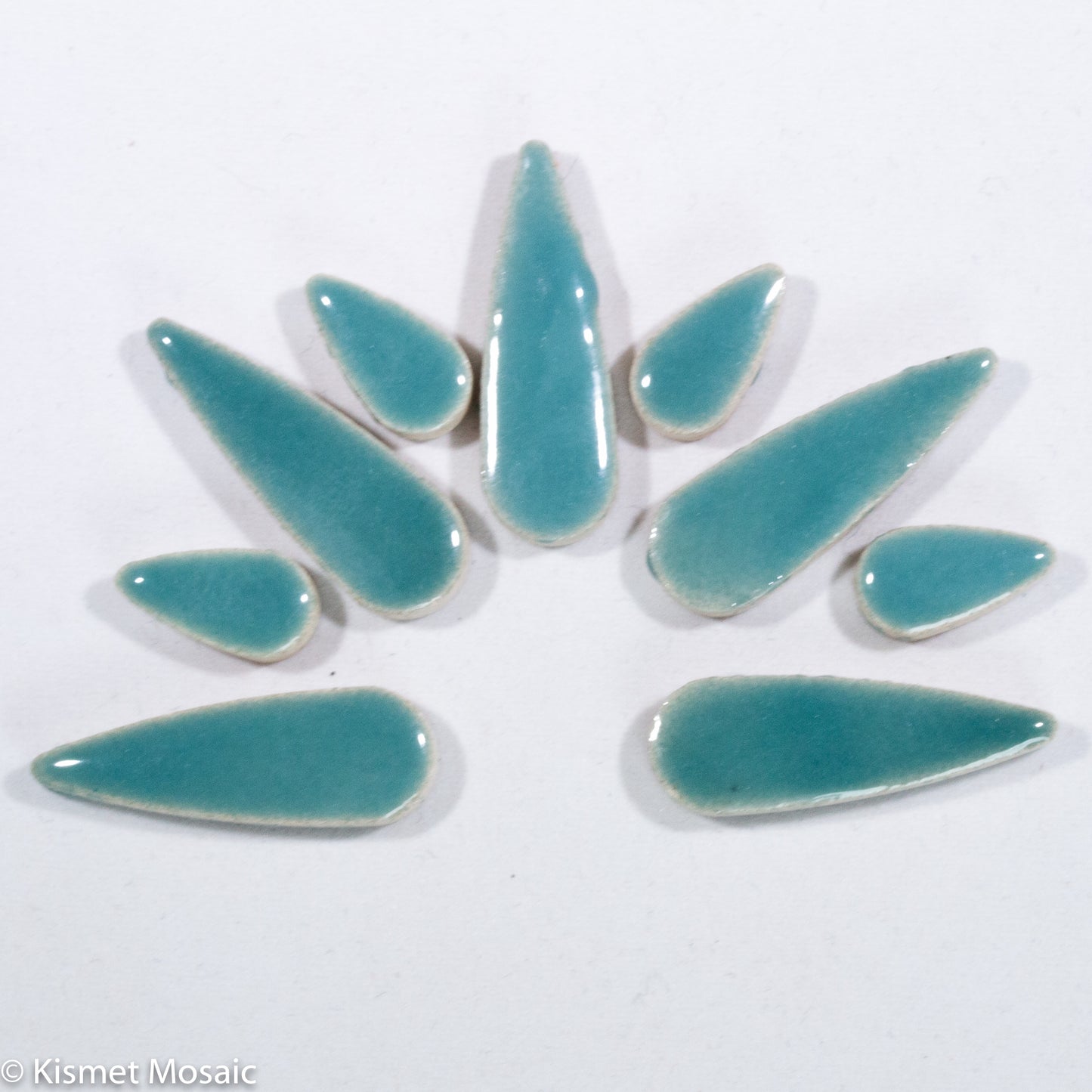 ct-Teal Teardrops, CeramicTeardrops tile - Kismet Mosaic - mosaic supplies