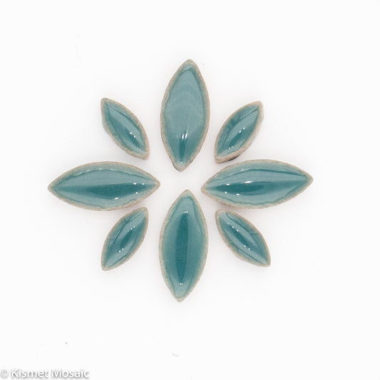 cp-Teal Ellipse/Petal, CeramicPetals tile - Kismet Mosaic - mosaic supplies