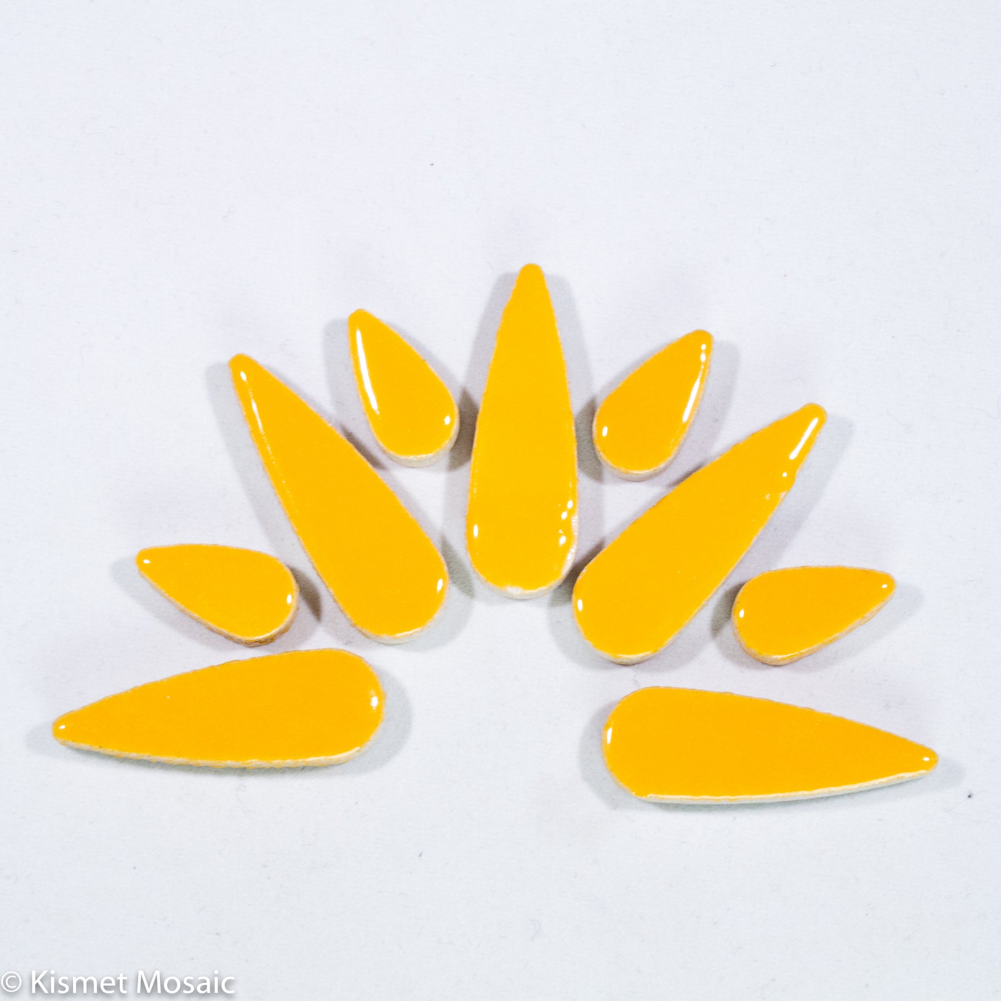 ct-Yellow Teardrops, CeramicTeardrops tile - Kismet Mosaic - mosaic supplies