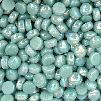 313-i Light Teal, BelliButtonIrid tile - Kismet Mosaic - mosaic supplies