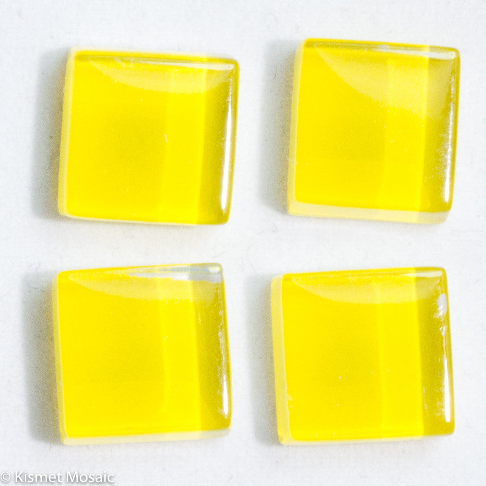 k113 - Yellow, Krystal 10mm tile - Kismet Mosaic - mosaic supplies