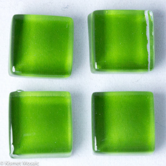 k138 - Apple Green, Krystal 10mm tile - Kismet Mosaic - mosaic supplies