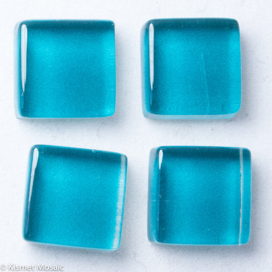 k152 - Teal, Krystal 10mm tile - Kismet Mosaic - mosaic supplies