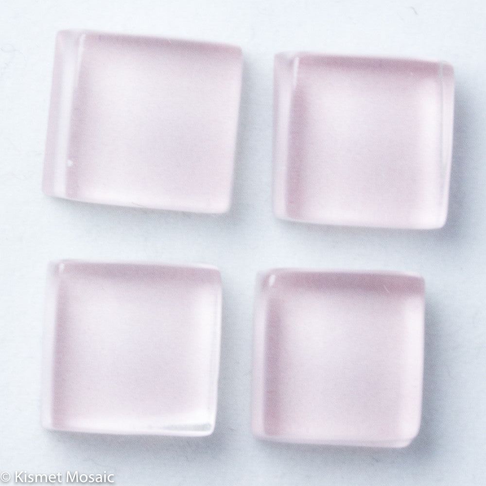 k188 - Pastel Pink, Krystal 10mm tile - Kismet Mosaic - mosaic supplies