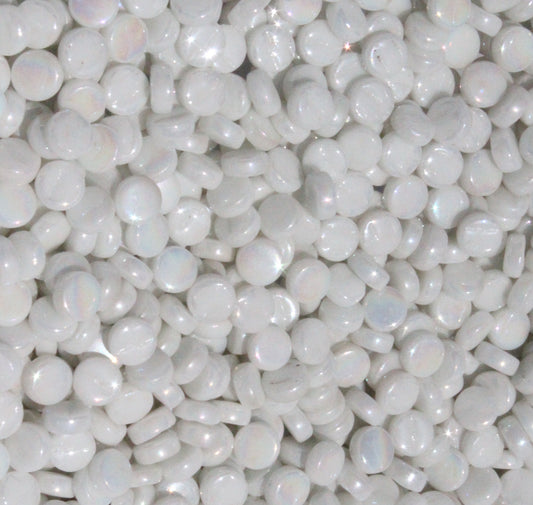 440-i - Zinc White Mini Rounds, MiniRoundIrid tile - Kismet Mosaic - mosaic supplies