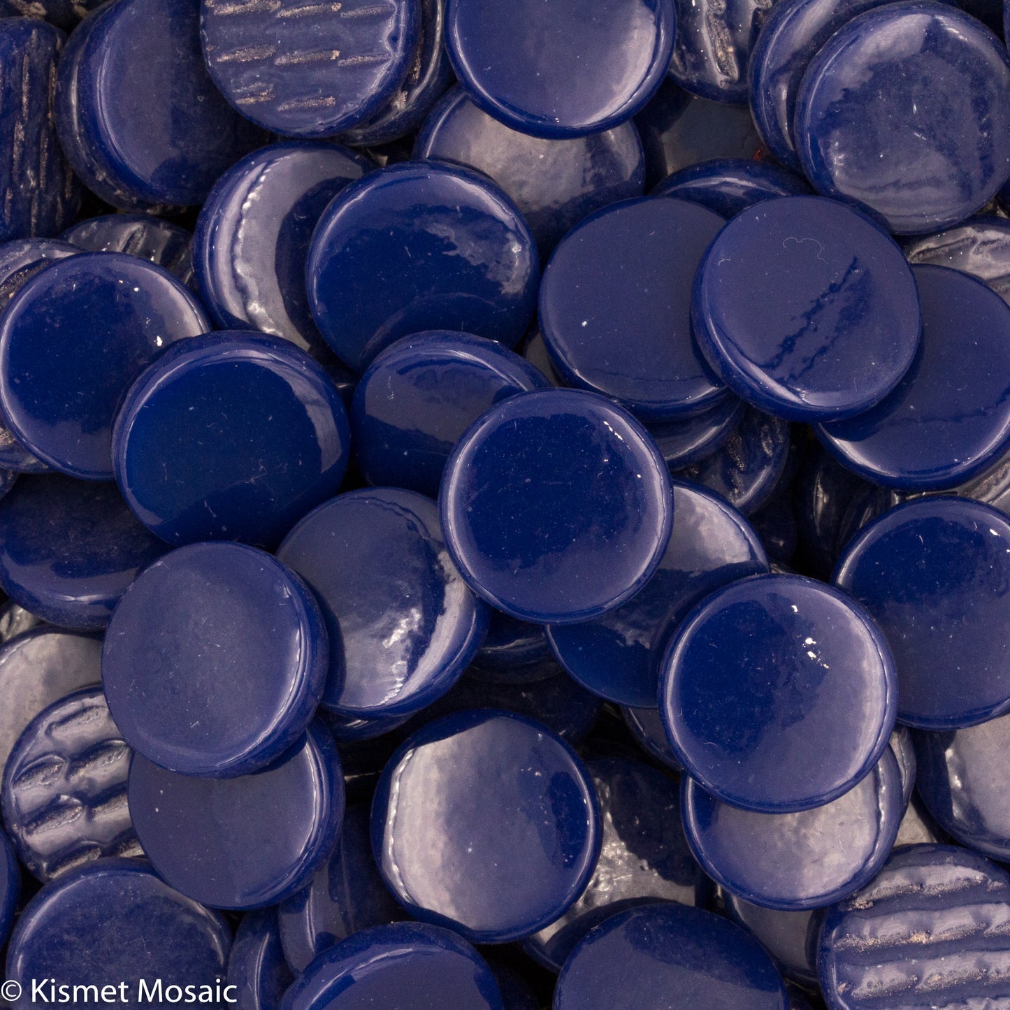 271-g - Indigo - Gloss, PennyRoundGloss tile - Kismet Mosaic - mosaic supplies